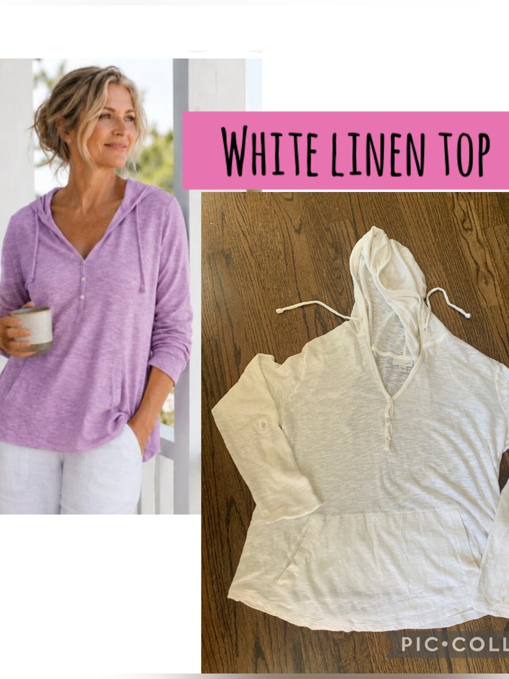 M linen blend hoodie